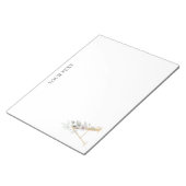 モノグラムフローラパーソナライズされたメモ ノートパッド (アングル)