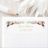 モノグラムフローラパープルピンクスイートピーヴィンテージ ラベル (インサイチュ)