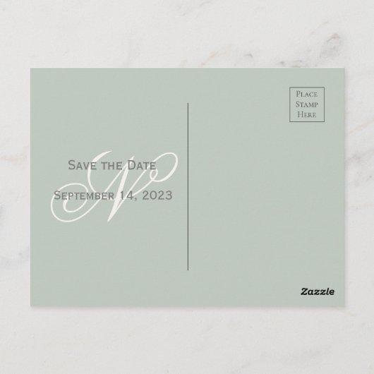 モノグラムフローラピンク水彩保存日 ポストカード (裏面)