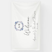モノグラムフローラブライダルシャワーウェルカムサインバナー 横断幕 (縦)