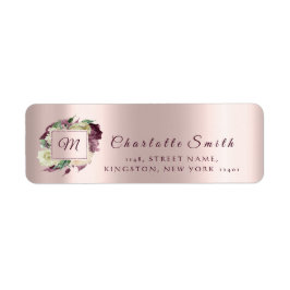 モノグラムフローラマルサラアイボリーバラパールRSVP ラベル