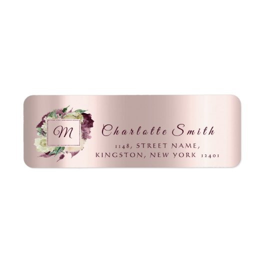 モノグラムフローラマルサラアイボリーバラパールRSVP ラベル (正面)