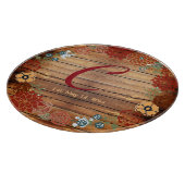 モノグラムフローラリースオンバーンウッド カッティングボード (角)