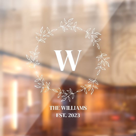 モノグラムフローラリースファミリーカフェオフィス ウィンドウサイン (シート2)