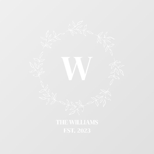 モノグラムフローラリースファミリーカフェオフィス ウィンドウサイン (シート)