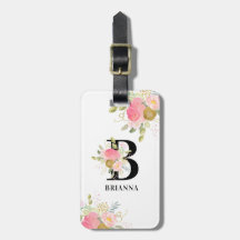 モノグラムフローラレターピンクと金ゴールドブーケ