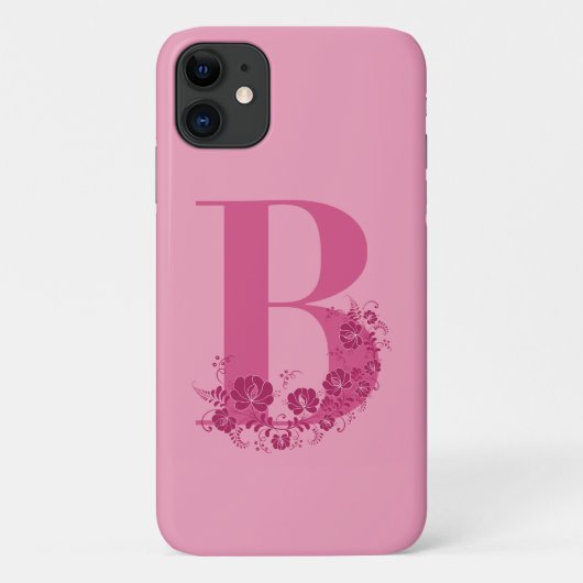 モノグラムフローラレターB iPhoneケース Case-Mate iPhoneケース (裏面)