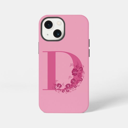 モノグラムフローラレターD iPhoneケース iPhone 13 Miniケース (裏面)