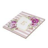 モノグラムフローラヴィンテージパンシーパープルストライプズ タイル (側面)