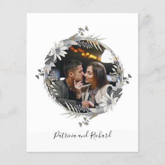 モノグラムフローラ予算結婚式招待状 (裏面)