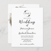 モノグラムフローラ予算結婚式招待状 (正面/裏面)