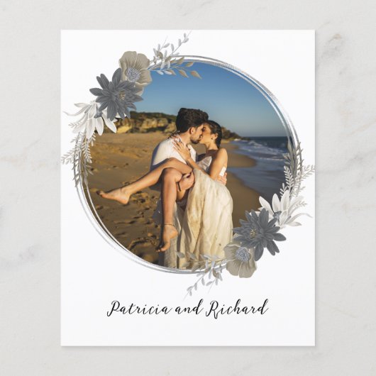 モノグラムフローラ予算結婚式招待状 (裏面)