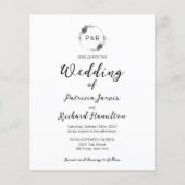 モノグラムフローラ予算結婚式招待状 (正面)