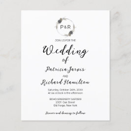 モノグラムフローラ予算結婚式招待状