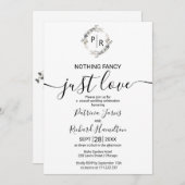 モノグラムフローラ書道結婚写真 招待状 (正面/裏面)