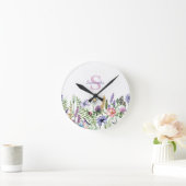 モノグラムフローラ植物名 ラウンド壁時計 (ホーム)