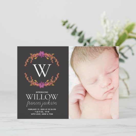 モノグラムフローラ生まれたばかりのフォトガールパーソナライズされた (スタンド正面)