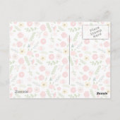 モノグラムフローラ結婚リースの感謝はがき ポストカード (裏面)