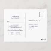 モノグラムフローラ結婚リースの食事の選択RSVP ポストカード (裏面)