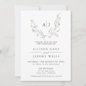 モノグラムフローラ結婚式招待状 (正面)