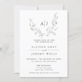 モノグラムフローラ結婚式招待状