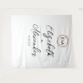 モノグラムフローラ結婚書道の背景 タペストリー (正面(横))