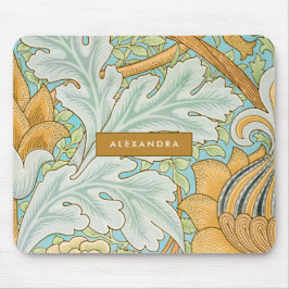 モノグラムフローラ緑色植物黄グリーン マウスパッド