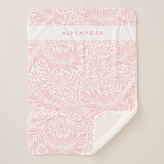 モノグラムフローラ葉ウィリアムモリスピンク シェルパブランケット (正面)