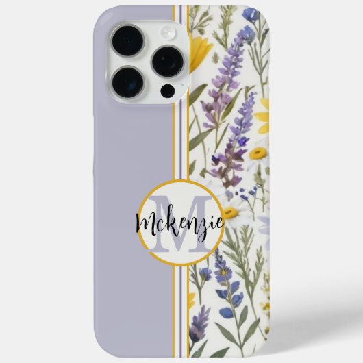 モノグラムフローラiPhoneカバー – ピンクアクアイエロー Case-Mate iPhoneケース (裏面)