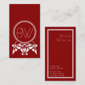 モノグラムフローリッシュ[赤]名刺 名刺 (正面/裏面)