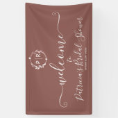 モノグラムブライダルシャワーウェルカムサインバナー 横断幕 (縦)