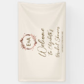 モノグラムブライダルシャワーウェルカムサインバナー 横断幕 (縦)