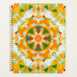 モノグラムブライトオレンジグリーンスター新学期 プランナー手帳