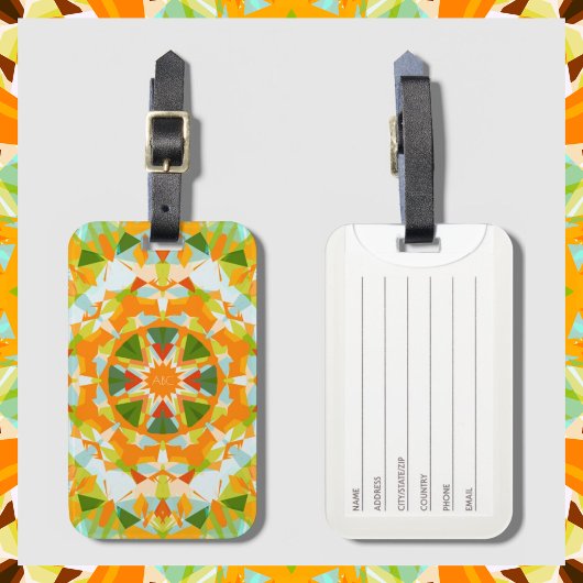 モノグラムブライトオレンジグリーン魔法スターガールズ ラゲッジタグ