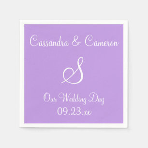 モノグラムブライトラベンダーシンプル色調整 スタンダードカクテルナプキン