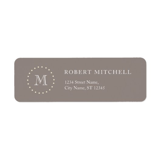 モノグラムブラウンエレガントビジネス住所 シール (正面)