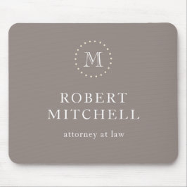 モノグラムブラウンエレガントプロフェッショナルマウスパッド マウスパッド