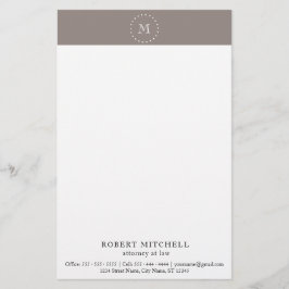 モノグラムブラウンエレガントプロフェッショナル文房具 便箋