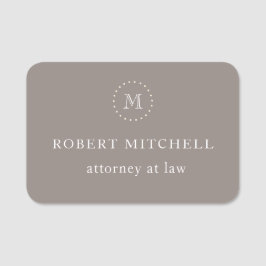 モノグラムブラウンエレガントプロフェッショナル 名札