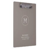 モノグラムブラウンクラシックビジネスエレガントクリップボード クリップボード (右)