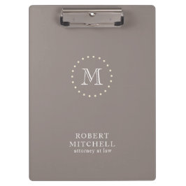 モノグラムブラウンクラシックビジネスエレガントクリップボード クリップボード