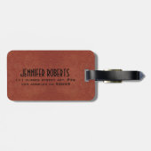 モノグラムブラウンスエードレザーフローラデザイン ラゲッジタグ (裏面横)