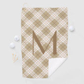 モノグラムブラウンタンベージュタータンチェックバッファロープレイド ゴルフタオル (インサイチュ)