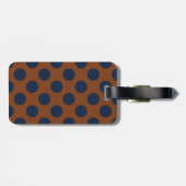 モノグラムブラウンネービーブルーシック水玉模様模様 ラゲッジタグ (裏面横)