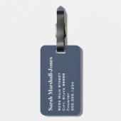 モノグラムブラウンバスケットボールボール、ブルージーンズ ラゲッジタグ (裏面縦)