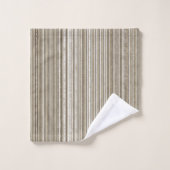 モノグラムブラウンボホ模様と白ストライプ色 バスタオルセット (ウォッシュタオル)