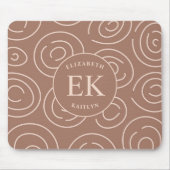 モノグラムブラウン抽象芸術 マウスパッド (正面)