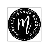 モノグラムブラシスクリプトイニシャル名ロゴ ラバースタンプ (インプリント)