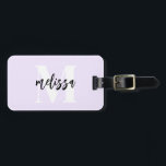 モノグラムブラシスクリプトパステルパープル ラゲッジタグ<br><div class="desc">書モダン跡。</div>