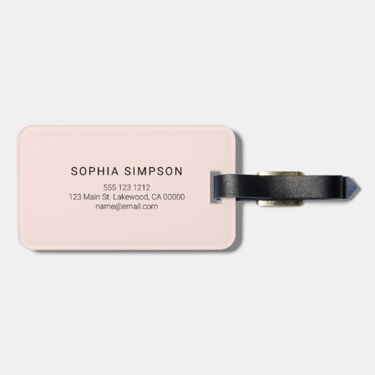 モノグラムブラシスクリプト赤面ピンクラゲージタグ ラゲッジタグ (裏面横)